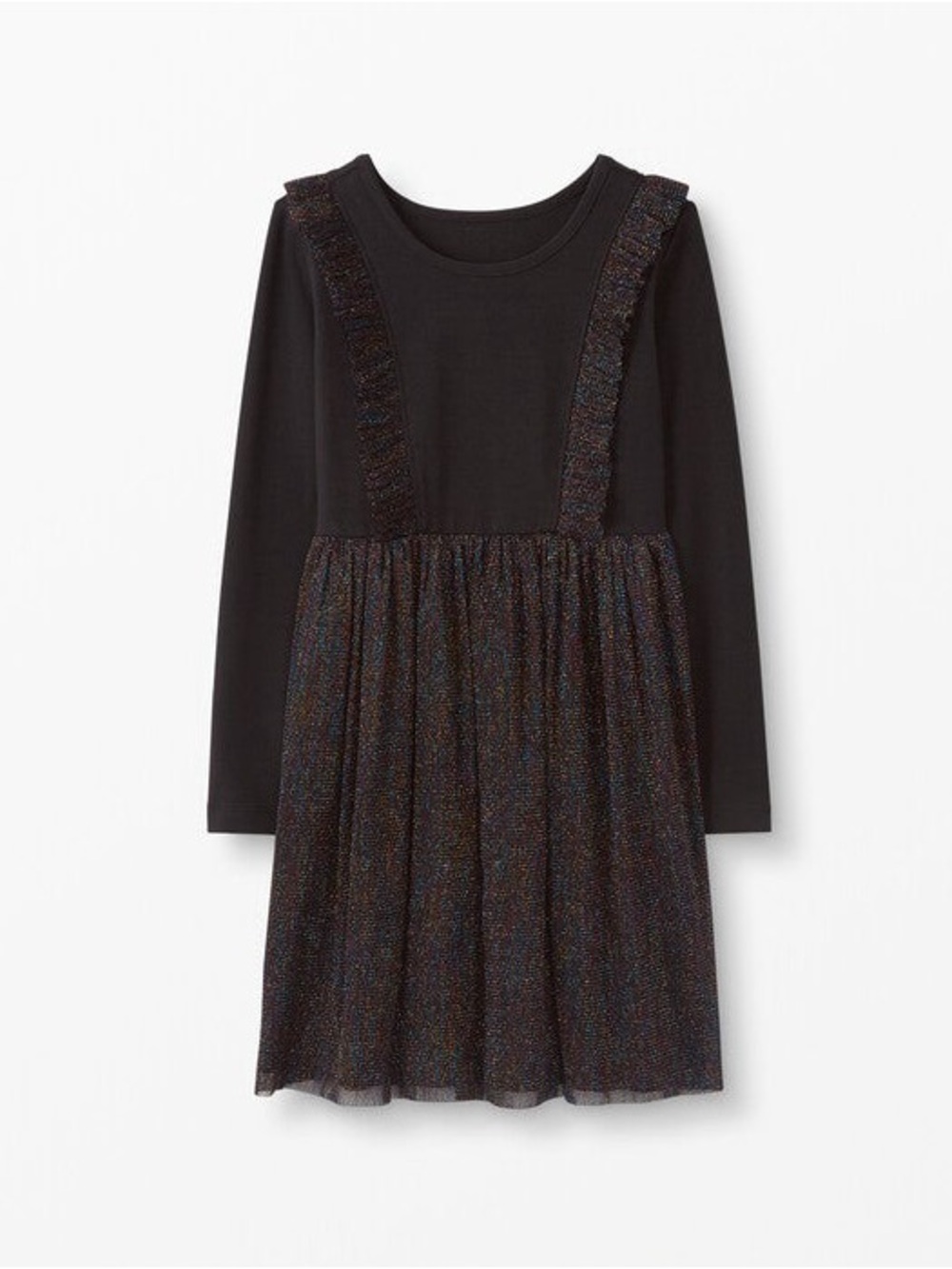Hanna Andersson soft tulle glitter black dress size 8
